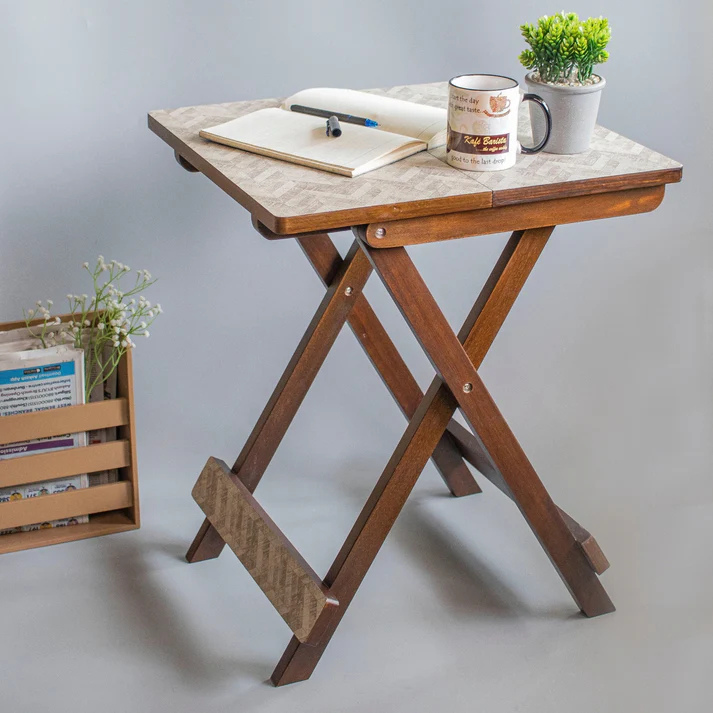 Kashmiri : Wooden Fodable Tables With Textured Finish