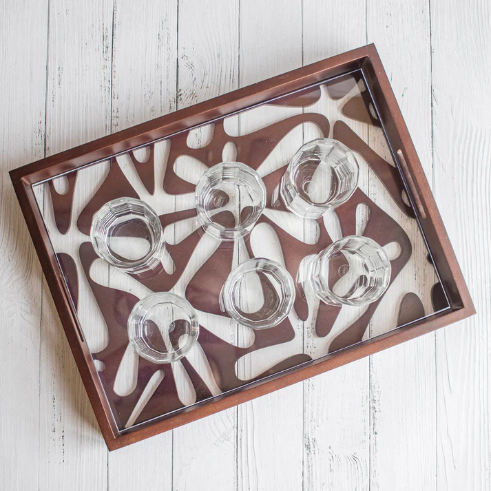 Phulvari : Laser Cute Designer Wooden Serving Trays