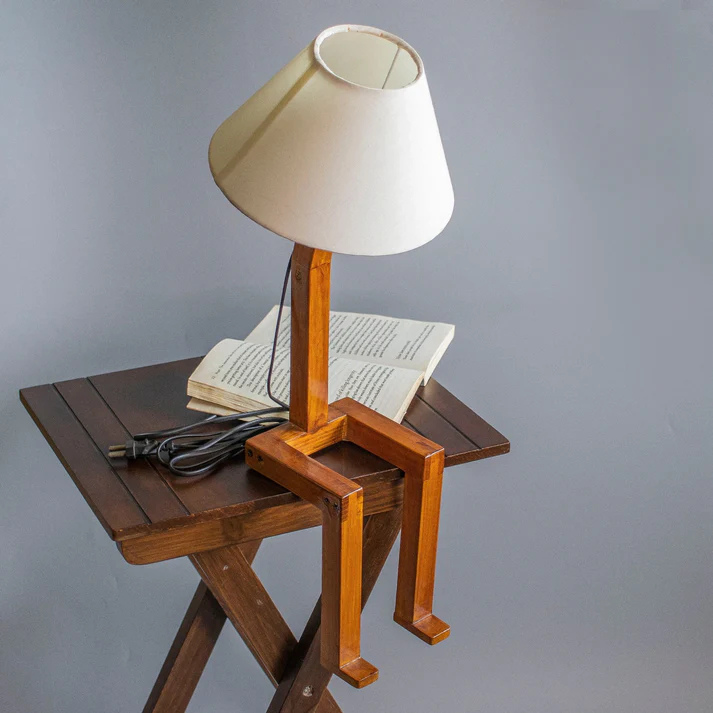 The RoboMan : Wooden Table Lamps